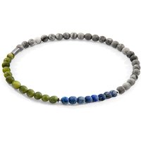 ANCHOR & CREW Men's Joshua Silver & Stone SKINNY Bracelet in Grey | Size: 21 cm