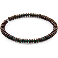 ANCHOR & CREW Men's Adam Silver & Stone SKINNY Bracelet in Green | Size: 21 cm