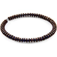 ANCHOR & CREW Men's Adam Silver & Stone SKINNY Bracelet in Blue | Size: 21 cm