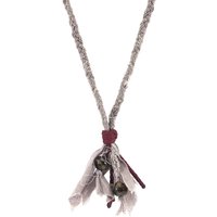 ANCHOR & CREW Men's Marcus Silver, Stone & Braided Cotton Voile SKINNY Necklace x Wrap Bracelet in Brown