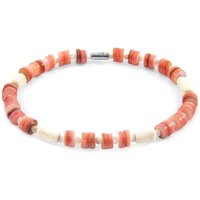ANCHOR & CREW Women's Maisie Silver & Freshwater Shell SKINNY Bracelet in Pink | Size: 19 cm