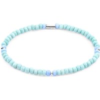 ANCHOR & CREW Women's Evelyn Silver & Glass SKINNY Bracelet in Green | Size: 19 cm