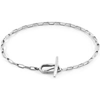 ANCHOR & CREW Women's Alex Twist Silver Chain T-Bar Bracelet | Size: 23 cm