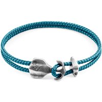 ANCHOR & CREW Men's Delta Anchor Silver & Rope Bracelet in Blue | Size: 21 cm