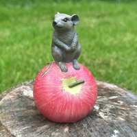 Animal Crackers Mouse On Apple Home Or Garden Decoration