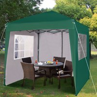 MCC Direct 2X2m Pop up Gazebo with Removable Sides & Storage Bag in Green