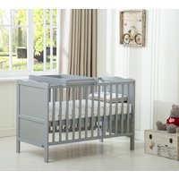 MCC Direct CozyCubs Wooden Baby Cot Bed With Top Changer Orlando in Grey | Size: 1 Pack