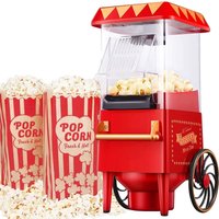 Almineez Retro Carnival Popcorn Maker Red 1200W Electric Fairground Popcorn Machine | Size: Large
