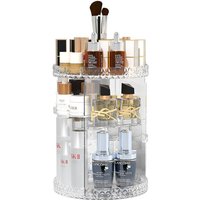 Almineez Women's Makeup Organiser 360° Rotating Beauty Organiser Storage in Clear
