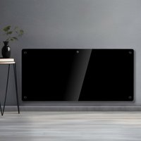 Futura 2000W Electric Panel Heater Black Glass Wall Mounted & Free Standing Timer Thermostat Lot 20 Bathroom Safe