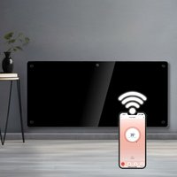 Futura 2000W WIFI Glass Electric Panel Heater Radiator Black Wall Mounted