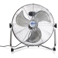 Futura Floor Fan 14 Inch Portable Chrome Fan Adjustable 3 Speed Floor Standing Cooling Fan in Silver