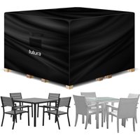 Futura 420D Square 200x200x90cm Waterproof Garden Furniture Cover, Outdoor Patio Weatherproof Rattan Sofa Shield in Black | Size: 200 x 200 x 90 cm