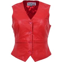House of Leather Women's Womens Real Leather Waistcoat Rita in Red | Size: 12