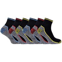 Sock Snob Men's 6 Pairs Ankle Soft Breathable Bamboo Work Socks for Summer in Black | Size: 12-14
