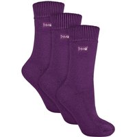 THMO Women's 3 Pairs Thick Winter Thermal Socks with Seamless Toe in Purple | Size: 4-8