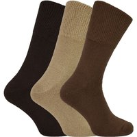 THMO Men's 3 Pack Bamboo Thermal Socks for Winter in Brown | Size: 4-7