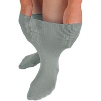 Dr.Socks Men's 1 Pack Extra Wide Bamboo Oedema Socks in Grey | Size: 12-14