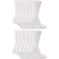 Sock Snob Boy's 12 Pair Plain School Soft Breathable Cotton Rich Socks in White | Size: 11-13 Years