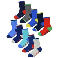 10 Pack Cotton Rich Non Slip Socks Star Grippers Mid m