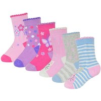 Sock Snob Girl's 6 Pack Baby Girl Soft Cotton Butterfly & Animal Design Socks | Size: 12-24 m