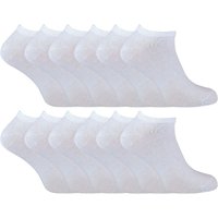 Sock Snob Men's 12 Pairs Cotton Low Cut Trainer Socks in White | Size: 6-11