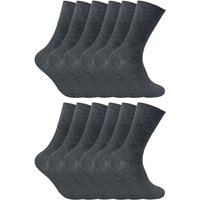Sock Snob Men's 12 Pairs Thin Non Elastic Thermal Diabetic Socks in Dark Grey | Size: 6-11