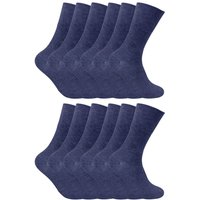 Sock Snob Men's 12 Pairs Thin Non Elastic Thermal Diabetic Socks in Navy | Size: 6-11