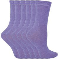 Sock Snob Men's 6 Pack Plain Solid Coloured Cotton Socks in Lilac | Size: 9-12