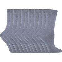 Sock Snob Women's 12 Pairs Plain Coloured Cotton Rich Dress Socks in Grey | Size: 4-8