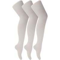 Sock Snob Girl's 3 Pack 70 Denier Soft Nylon Ballet Tights in White | Size: 9-11 Years