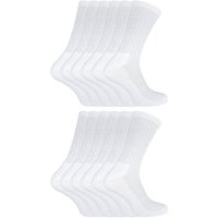 Sock Snob Women's 12 Pack Soft Breathable Bamboo Sport Crew Socks in White | Size: 12-3