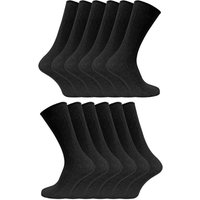 Sock Snob Men's 12 Pairs Thin Soft 100% Cotton Plain Coloured Socks in Black | Size: 6-11