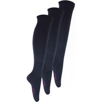 Sock Snob Men's 3 Pack Knee High Long Plain Soft Breathable Bamboo Socks in Dark Grey | Size: 9-12