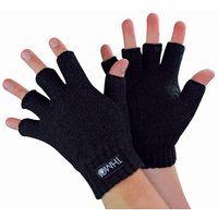 THMO Boy's 3M Thinsulate Fleece Lined Fingerless Gloves for Winter in Black | Size: 8-9 Years