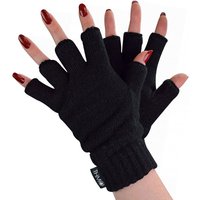 THMO Women's Thermal 3M Lined Fingerless Gloves for Winter in Black