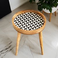 Hartsmede Handmade Side Table Solid Mango Wood Detachable Legs Monochrome PL in True Black