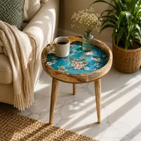 Hartsmede Handmade Side Table with Detachable Legs Florence in Blue