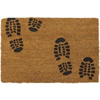 MANTRARAJ Rubber Embossed PVC Backed Coir Entrance Door Mat in Brown | Size: 40 cm x 60 cm