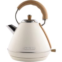 Hamilton Beach Scandi Pyramid 1.7L Matte Cream With Wood Effect Electric Kettle