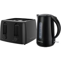 Hamilton Beach Essential Rapid Boil Kettle & 4 Slice Toaster Set Black