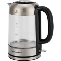 Hamilton Beach Liberty 1.7L Ribbed Glass Kettle in Silver