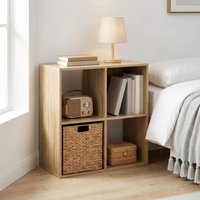 Home Garden Direct Jane - 2x2 Bookcase - Cube storage boxes (Oak) in Light Oak | Size: 1 Pack