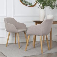 Home Garden Direct Luciano - Dining Chairs in Premium Textured Linen (Set of 2) in Beige