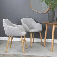 Home Garden Direct Luciano - Dining Chairs in Premium Textured Linen (Set of 2) in Grey