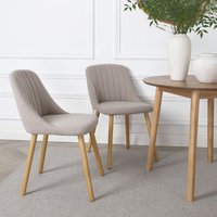 Home Garden Direct Emilia - Dining Chairs in Premium Textured Linen (Set of 2) in Beige