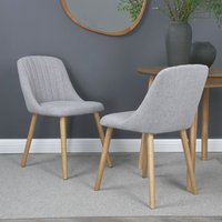 Home Garden Direct Emilia - Dining Chairs in Premium Textured Linen (Set of 2) in Grey