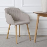 Home Garden Direct Luciano Upholstered Armchair in Premium Textured Linen in Beige