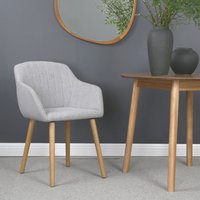 Home Garden Direct Luciano Upholstered Armchair in Premium Textured Linen in Grey