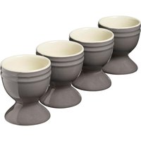 Cooks Professional Set of 4 Colourful Stoneware Egg Cups Dishwasher & Microwave Safe in Grey